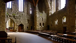 inside the great hall of the stone castle