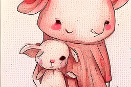 Too cute. Watercolor and ink