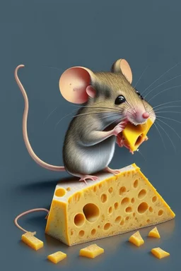 Design of a mouse eating cheese