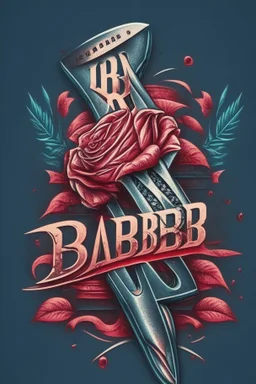 rose mit rasiermesser, haarschneidemaschine und diamant über schriftzug,firmenlogo für friseur barber, name soll SAMO THE BARBER sein, high quality, logo, graffitidesign, symmetrisch, 4k,