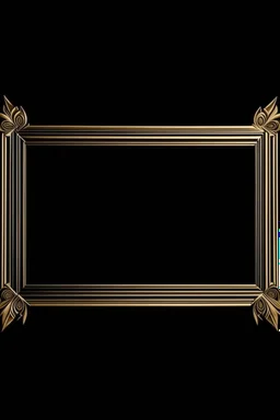 Gold art deco delicate picture frame on a black background