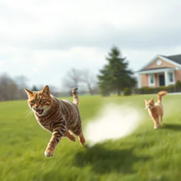 donald trump running away to save two cats from two people