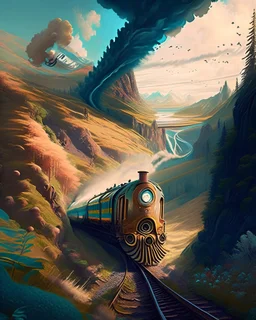 A magical train journey through landscapes that change with every turn.