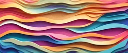 Multi layers color texture 3D papercut layers in gradient vector banner. Carving art. Cover layout material design template. Abstract realistic papercut decoration textured with cardboard wavy layers