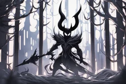 Hollow knight venom white black color schemes in 8k solo leveling shadow artstyle, hollow knight them, mask, close picture, neon lights, intricate details, highly detailed, high details, detailed portrait, masterpiece,ultra detailed, ultra quality