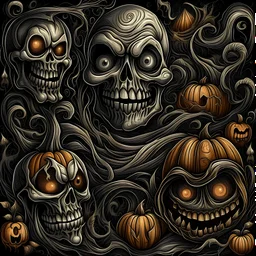Halloween spirits in the style of dan brereton, highly detailed