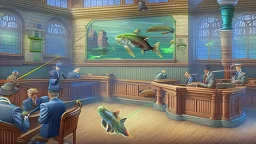 fishing club in courtroom