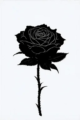 Black And White Graphic Of a dead black rose