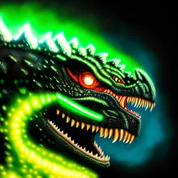 ultra detailed fullbody Drawing of Mech Godzilla ,with glowing Green eyes, extremely detailed digital painting, intrincate, extremely detailed face,crystal clear Big eyes, in the style of Pixar , mystical colors , perfectly centered image, perfect composition, rim light, beautiful lighting, 8k, stunning scene, raytracing