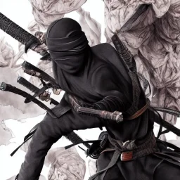 8k 4d photo realistic Highly detailed portrait of Ninja illustration