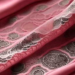 Tiable flat, Fabric pattern flat fabric lace flat, photorealistic effects, pink