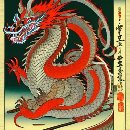 Ukiyo-e painting of a dragon