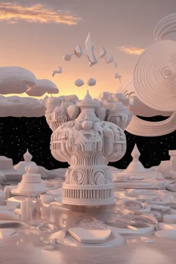 ready to receive positive energy; Neo-Surreal Symbolism; 3D art inspired by Hundertwasser and Kandinsky; Golden Hour; Multi-faceted; Controversial; Supremely Detailed; Marvelous; Whimsical; Pale Pastel on black and white