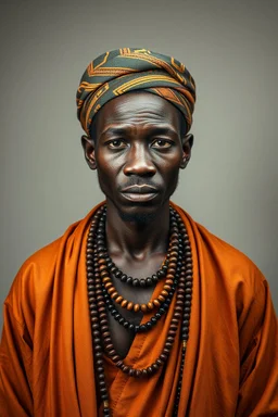 Traditional African man , full body front view, looking at the viewer, , traditional si, studio photograph, very aesthetic, highly detailed, brilliant composition, hyper realistic, photorealistic, subsurface scattering matt painting