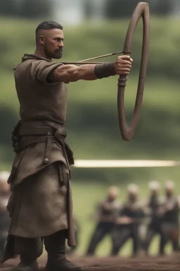 training spear throwing, bokeh like f/0.8, tilt-shift lens 8k, high detail, smooth render, down-light, unreal engine, prize winning