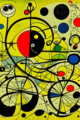 plano de bicicleta al estilo de joan miró