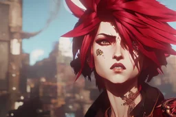 beautiful punk girl, hyper detailed, intricately detailed, illustration by <kilian eng> <Yoji Shinkawa>, darkred tones,