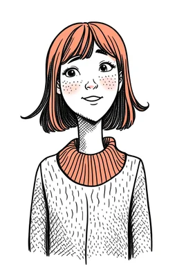doodle , high quality , illustrated, GRIL with long neck