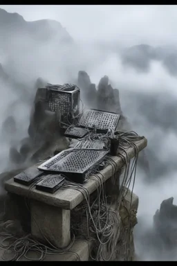 A hooded figure In the fog