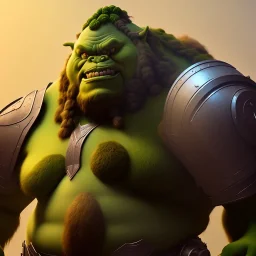 isometric clean art of a orge,warrior suit, soft lighting, high definition, unreal 5, full body