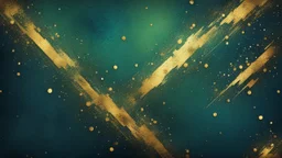 Hyper Realistic Green, Navy-Blue & Golden Abstract Retro Grungy Texture With Glowing-Embers