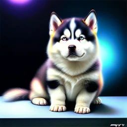 Ultra detailed fullbody Portrait in oil on canvas of super cute fat baby Husky,extremely detailed digital painting, extremely detailed face, crystal clear eyes, mystical colors ,perfectly centered image, perfect composition, rim light, beautiful lighting,masterpiece ,8k, stunning scene, raytracing, anatomically correct, in the style of Steve Jung and robert e howard and Wizyakuza and Ohrai Noriyoshi and Simon Bisley and uncannyknack.