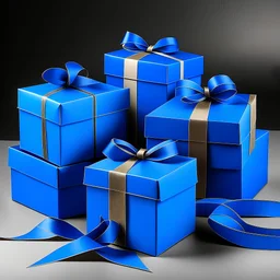 7 exclusive gift boxes in royal blue