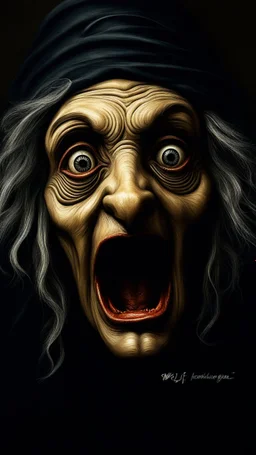 The wolf man Howling in giger style