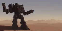 Military Mecha in Desert