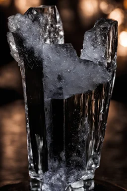Depression, hand made of ice, shatered ice, shatered image, black background