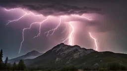 electrical storm on the mountain. Multiple exposures are mixed.