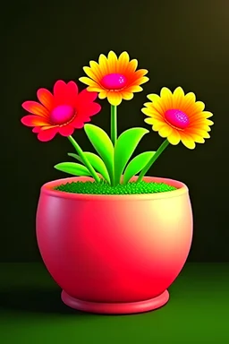 generate a realistic flower on the pot