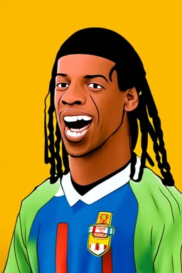 Ronaldinho Brazilian soccer player 2d cartoon