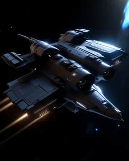 A super-advanced fighter in space for galactic travel with all the combat facilities