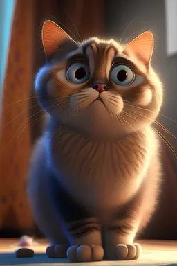 a cat,pixar style