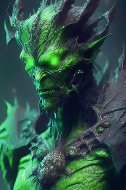 Green demon Humanoid mutant alien,FHD, detailed matte painting, deep color, fantastical, intricate detail, splash screen, complementary colors, fantasy concept art, 32k resolution trending on Artstation Unreal Engine 5
