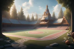 зона спорта в стиле славянских сказок