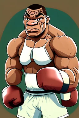 Mike Tyson American boxer ,playercartoon 2d