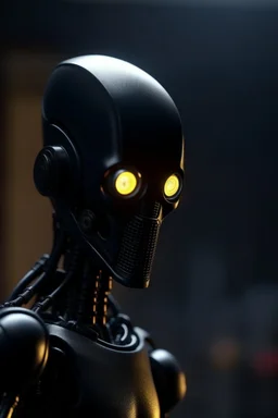 film noire, anime, a chat robot that stares at the camera like its the prettiest demon he has ever seen, its such a perfect day, motion blur, smoke, 8k, downlight, soft light, depth of field, photorealism, trending on art station, lotsa detail