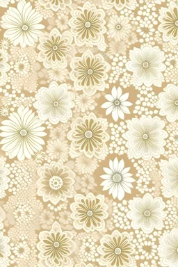 Infinite pattern, tilable, flat texture, flowers lace, photorealistics effects, beige and white