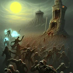 Horde zombie tombent d une falaise