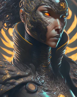 Portrait of a cybernetic black snake a spiritual full body Tortoise, sunburst arround head, deadly face with power armor, ultra realistic, concept art, intricate details, eerie, highly detailed, photorealistic, octane render, 8 k, unreal engine. art by artgerm and greg rutkowski and alphonse mucha