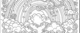 A rainbow coloring page