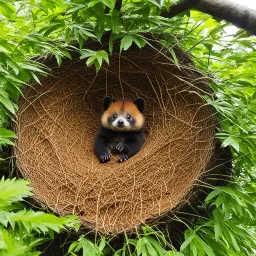 omg I found a Pompoko Tanuki Nest on the tree in front of my window