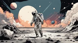 comic style, Moon landing