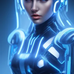 cyberblue, head, woman, portrai, tron