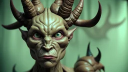 Grotesque, horned humanoid, photography, high resolution, cinematic, unreal 6, breathtaking detailed