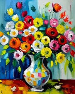Flowers in a vase, modern art