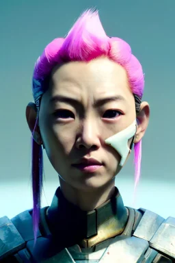 portrait, Asian cyborg woman, samurai warrior :: symmetry photography, cyberpunk style, cyborg eyes, pink hair :: wires connect, perfect eyes, samurai helmet, tiger mask, black samurai army, katana, ghost in the shell, pink, white, black, glow eyes, cinematic, Ultra realistic, dark scene, soft color, highly detailed, unreal engine 5, RTX, ultra detail, 3d, finely drawn, high definition.