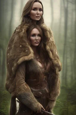 wonderfull Camilla Luddington, big chest, in rain, portrait, viking costume, village, meditation, woods, cyberpunk, 8k quality